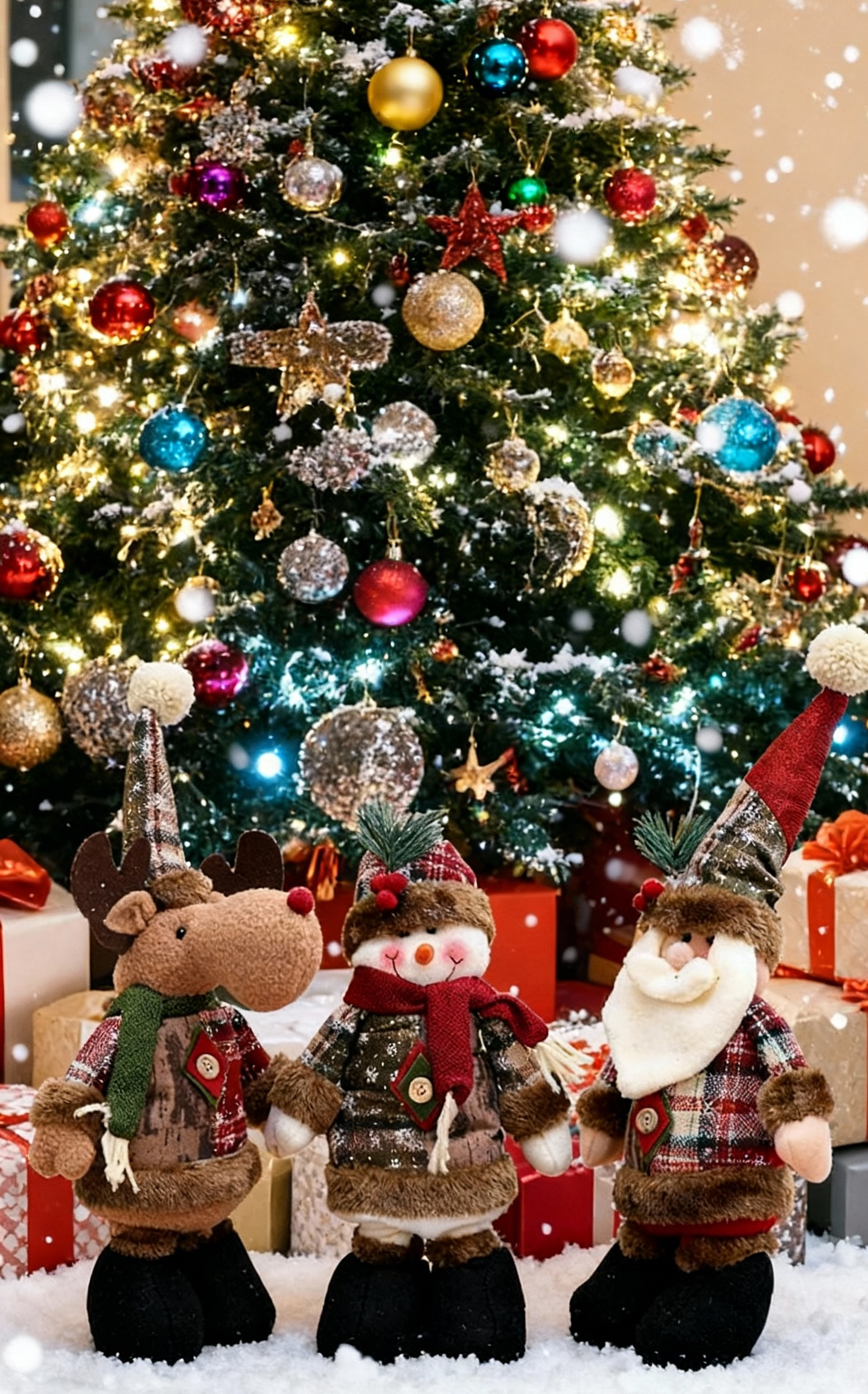 Santa Snowman & Elk Doll