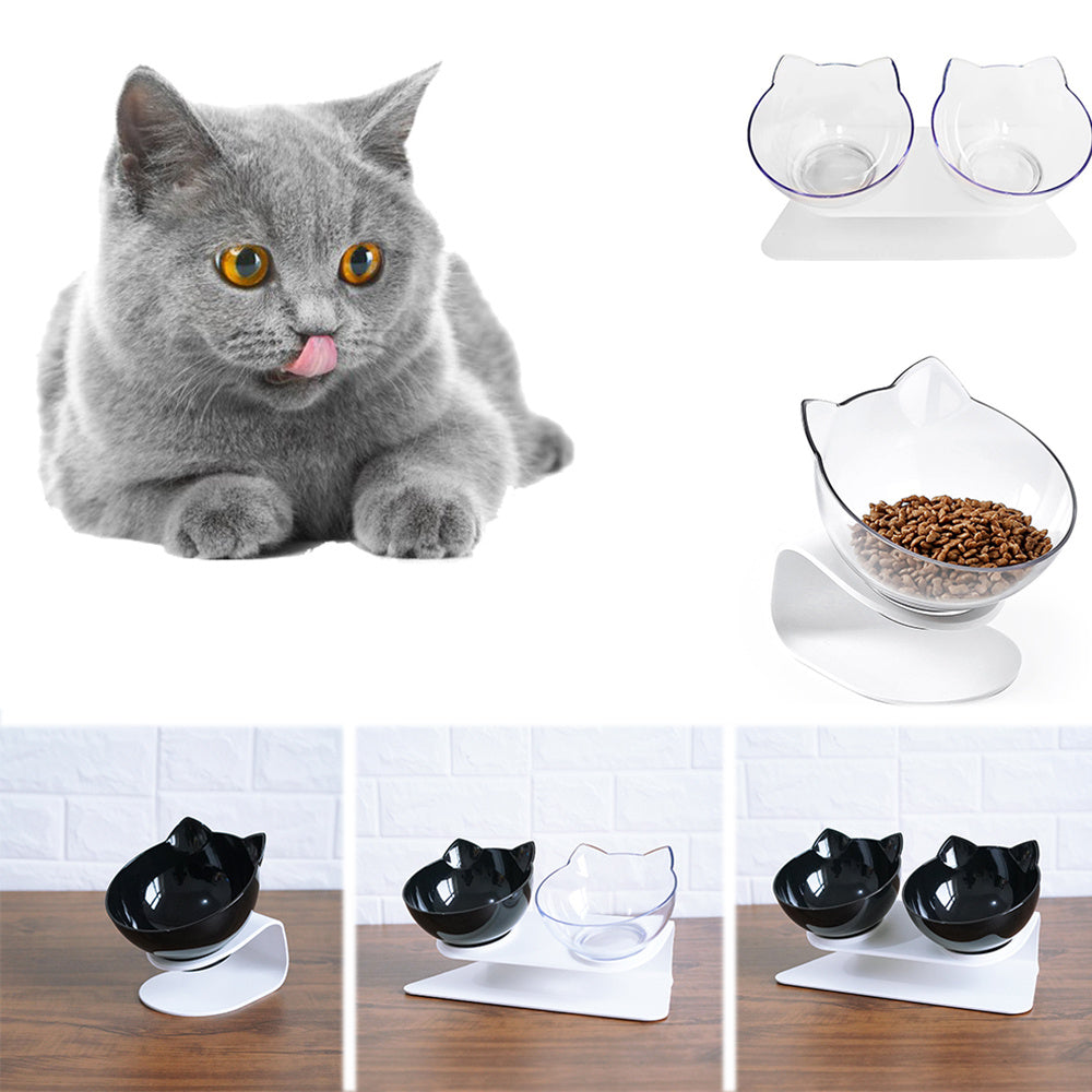 Raised Double Cat Food Bowl
