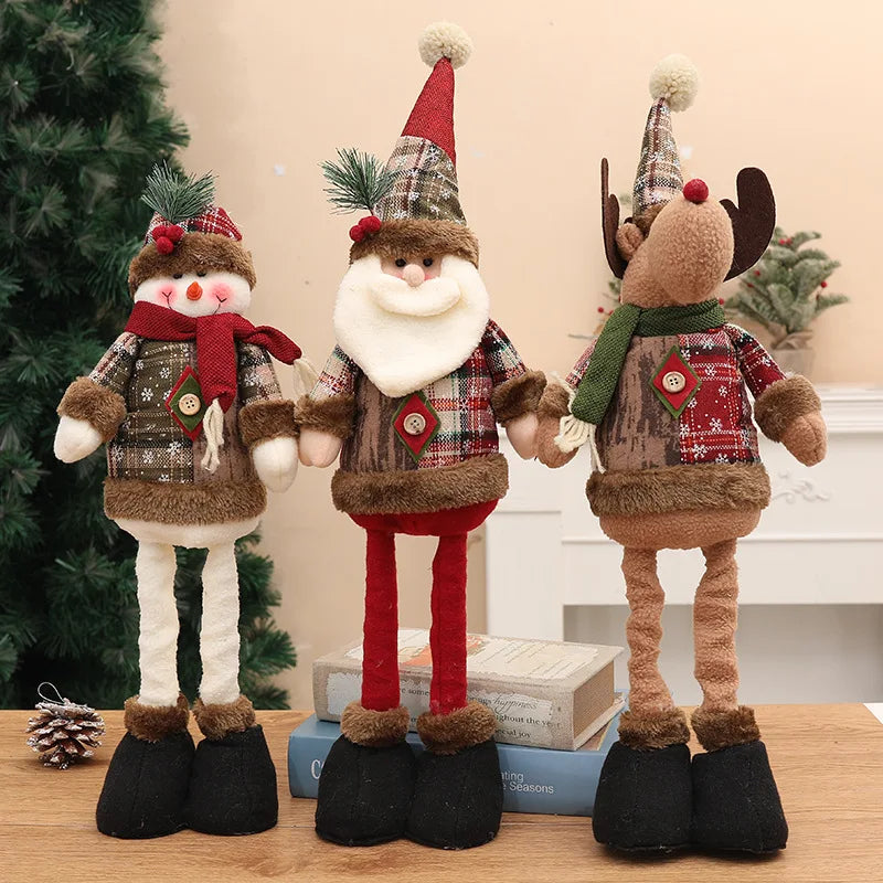 Santa Snowman & Elk Doll